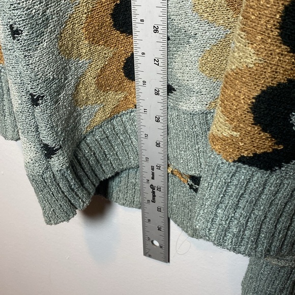 Show Me Your Mumu Sweater Women’s Large Blue Tan Retro Wave Soft Pullover Tunic - Picture 10 of 11